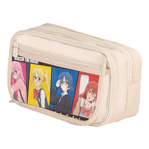 Qixiaan Yamada Ryo Federmäppchen Ijichi Nijika Federmäppchen mit Reißverschluss Anime Bedruckte Stifttasche Schulbedarf Student Schreibwaren Tasche für Jungen Mädchen, Typ19, 21x8x13cm von Qixiaan