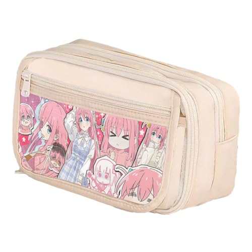 Qixiaan Yamada Ryo Federmäppchen Ijichi Nijika Federmäppchen mit Reißverschluss Anime Bedruckte Stifttasche Schulbedarf Student Schreibwaren Tasche für Jungen Mädchen, Typ24, 21x8x13cm von Qixiaan