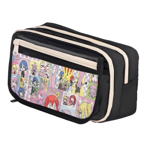 Qixiaan Yamada Ryo Federmäppchen Ijichi Nijika Federmäppchen mit Reißverschluss Anime Bedruckte Stifttasche Schulbedarf Student Schreibwaren Tasche für Jungen Mädchen, Typ3, 21x8x13cm von Qixiaan