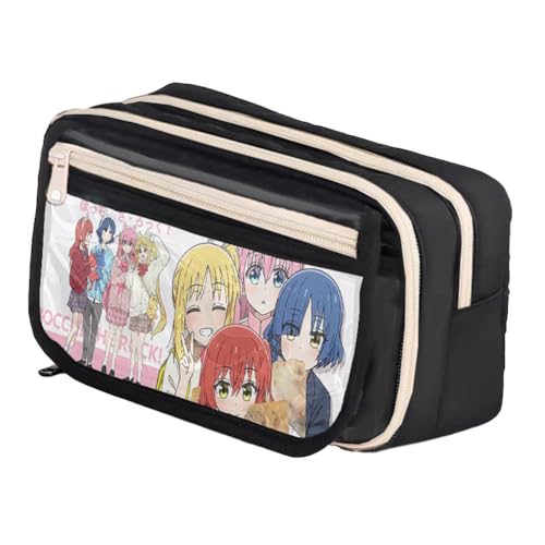 Qixiaan Yamada Ryo Federmäppchen Ijichi Nijika Federmäppchen mit Reißverschluss Anime Bedruckte Stifttasche Schulbedarf Student Schreibwaren Tasche für Jungen Mädchen, Typ8, 21x8x13cm von Qixiaan
