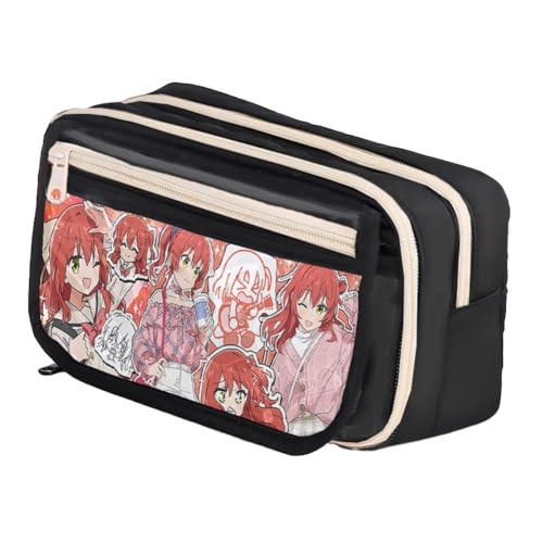 Qixiaan Yamada Ryo Federmäppchen Ijichi Nijika Federmäppchen mit Reißverschluss Anime Bedruckte Stifttasche Schulbedarf Student Schreibwaren Tasche für Jungen Mädchen, Typ9, 21x8x13cm von Qixiaan