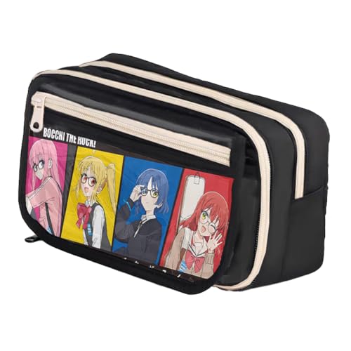 Qixiaan Yamada Ryo Federmäppchen Ijichi Nijika Federmäppchen mit Reißverschluss Anime Bedruckte Stifttasche Schulbedarf Student Schreibwaren Tasche für Jungen Mädchen, Type7, 21x8x13cm von Qixiaan