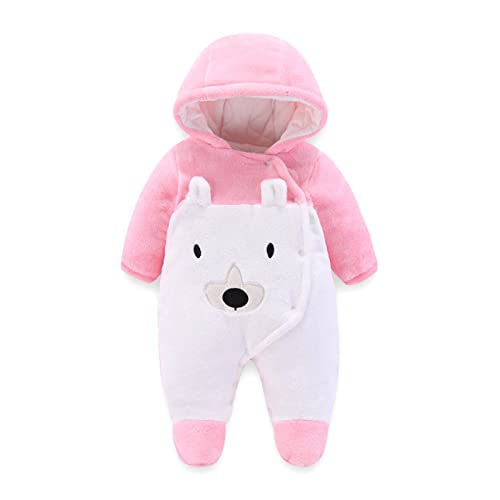 Kleinkind Neugeborenes Baby Jungen Mädchen niedliche Cartoon Tiere Langarm Patchwork Fleece mit Kapuze Strampler Overall Outfit Kleidung Mantel Baby Klamotten Neutral von Qixiu