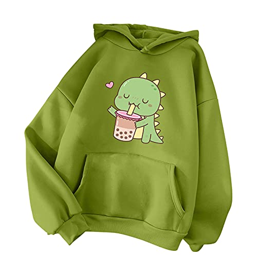 Qixiu Damen Hoodies Kapuzenpullover Langarm Sweatshirt Lässiges Einfarbig Pullover mit Kapuze Pulli Kawaii Pullover Kapuzenpulli Tops Langarmshirt Tops von Qixiu