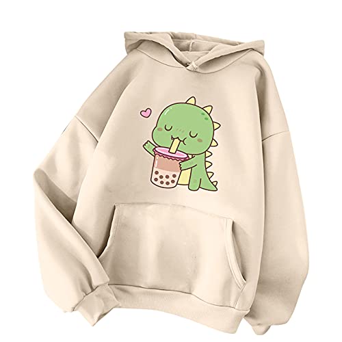 Qixiu Damen Sweatjacke Kapuzenpullover Langarm Herbst Winter Kapuzensweatshirt Lose Casual Oberteil Tops Kawaii Pullover Kapuzenpulli Oversize Süße Outwear Mädchen von Qixiu