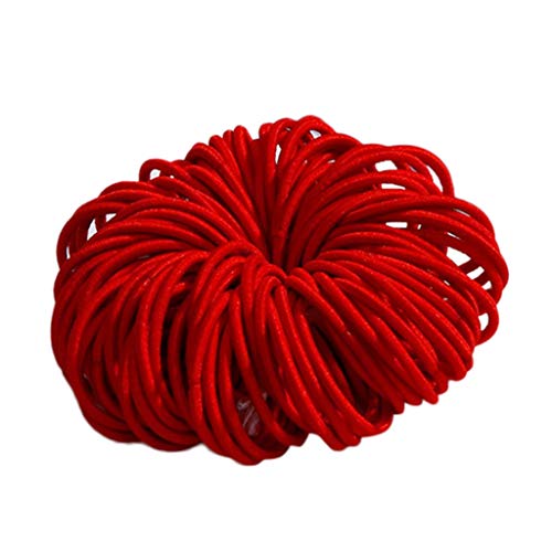 Qixiu Mädchen 100 Stück 3 cm Nylon-Nylon-Haarklebeband Haarseil-Farbschmuck Stirnband Damen Helm (Red, One Size) von Qixiu