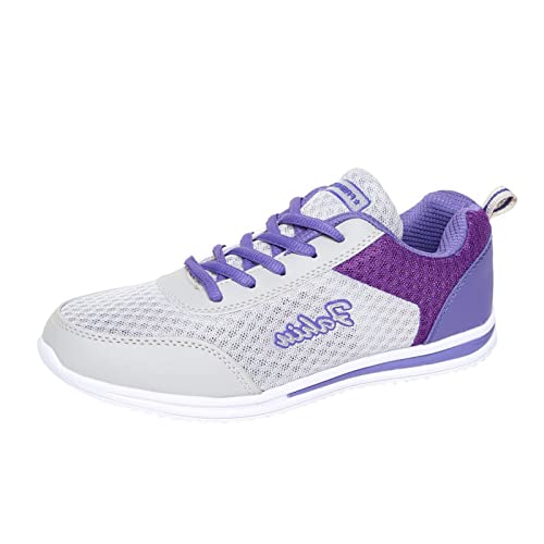 Qixiu Mode auf dem Slip atmungsaktiv für Damenschuhe Mesh lässige für Frauen Ausgefallene Schuhe Damen Sneaker (Purple, 42) von Qixiu