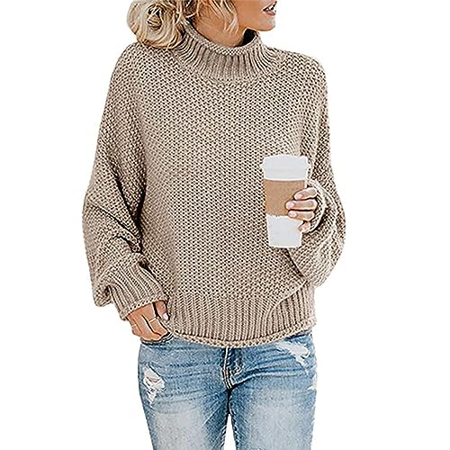 Qixiu Pullover senfgelb Damen, Pullover Damen Strick, Oversized Pullover, Pullover Damen mit reißverschluss, Pulli Damen lang, Kapuzenpullover Damen Oversize, Strickpulli Damen Oversize, Damen Pulli von Qixiu