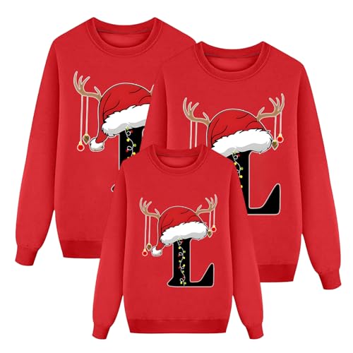 Qixiu Weihnachten Pyjama,weihnachtspulli Familie Set,XXL Hoodie Decke,Hoodie Decke Kinder,Couple Hoodie,Weihnachtspullover Baumwolle Damen,Strickpullover Weihnachten,Weihnachtspullover Damen von Qixiu