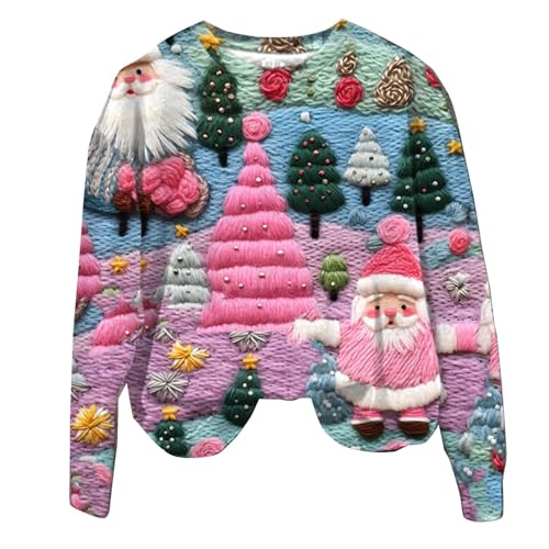 Qixiu Weihnachtspullover Damen lustig,Pulli Teenager Mädchen,Weisse Pullover Damen,Hoodie,ärmeldecke,Decke Erwachsene,kostüm Weihnachten,Lounge Set Damen,Light Blue,Weihnachtspullover Damen Hoodie von Qixiu