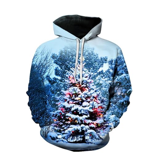 Qixiu Weihnachtspullover Herren 6XL,weihnachtspulli hässlich,Weihnachtspullover beleuchtet,Pulli Herren Oversize,Familien Pullover,Hoodie Weihnachten,Damen Pullover,Hoddie Decke von Qixiu