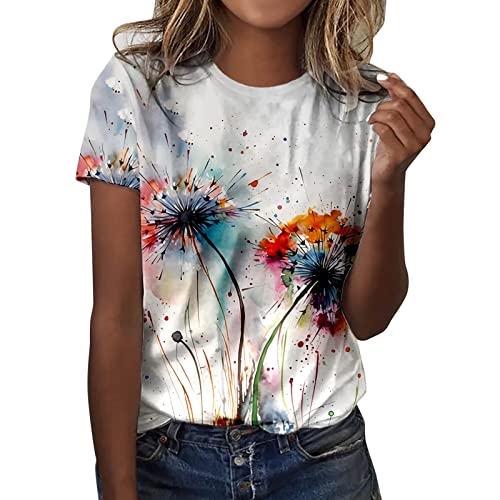 Tshirt Damen, Sommer T-Shirt Oberteile T-Shirts Für Damen Tops Women Basic Sport Top Kurzarm Elegant Oversize Shirt X2-Red XXL Tshirt Damen, Sommer T-Shirt Oberteile T-Shirts Für Damen Tops Women Basic Sport Top Kurzarm Elegant Oversize Shirt X2-Red XXL von Qixiu