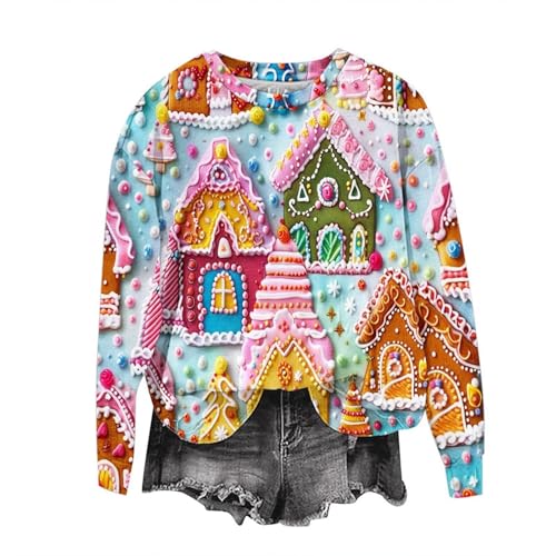 Ugly Sweater Christmas - Damen Sweatshirt Mit Revers, Pullover Hoodie Langarm, Fleeceweste, Weihnachtshoody Herren, Dünner Stoff Sweatshirt, Pullover Decke Ugly Sweater Christmas - Damen Sweatshirt Mit Revers, Pullover Hoodie Langarm, Fleeceweste, Weihnachtshoody Herren, Dünner Stoff Sweatshirt, Pullover Decke von Qixiu