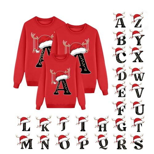 Weihnachtspullover, Christmas T-Shirt Damen, Jumpsuit Weihnachten Herren, 2er Set, Baumwolle, Kuschelhoodies, Pullover von Qixiu