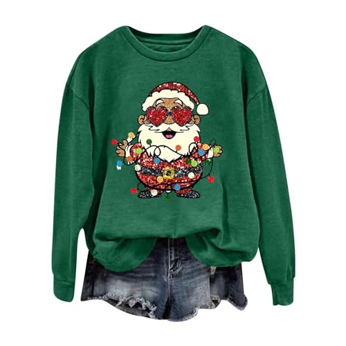 XXL Pullover Damen Flauschig, Pulli Rundhals, Weihnachtspullover Herren, Weihnachten Bekleidung, Christmas Dress Women, Lange Oberteile für Leggings, Decken Hoodie von Qixiu