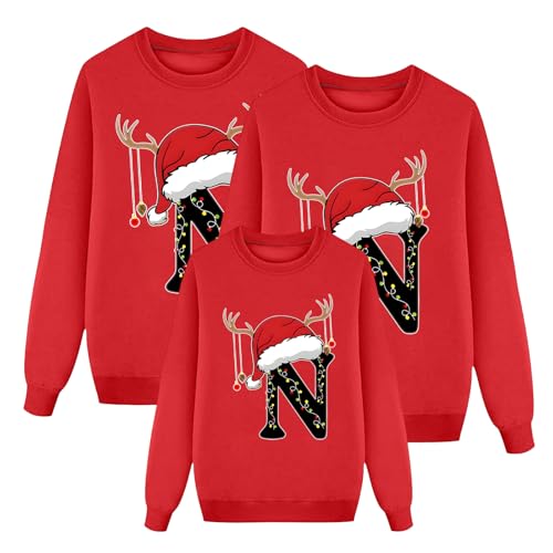 weihnachtspullover familie set,weihnachtspullover damen lustig,weihnachtspulli mit licht,weihnachtspullover 3d,weihnachtsshirt langarm,weihnachtspulli rentier,weihnachtspulli baumwolle,sweater set von Qixiu