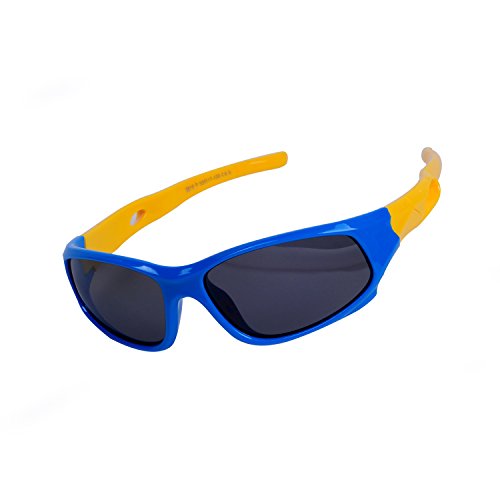 Qixuan Kinder Sonnenbrille TR90 Polarisierte Sportbrille für Jungen und Mädchen Alter 3-12, Rahmen Flexiblem Gumm,100% UV-Schutz, mit Etui von Qixuan