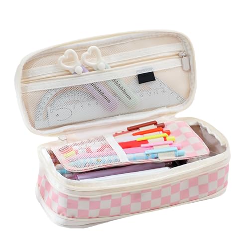 Federmäppchen Aufbewahrungstasche - Stiftehalter Etui - Ausklappbare Box Mit Doppelreißverschluss Für Ästhetisches Schulmaterial Bastelbedarf Und Kunstzubehör Für Studenten Mädchen Und Schüler von Qizeroty