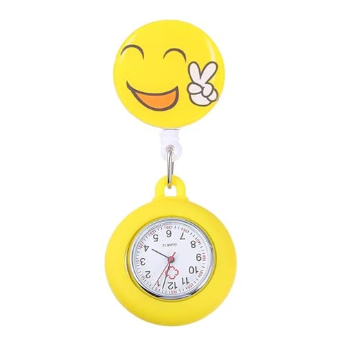 Qizeroty Einziehbare Krankenschwesteruhr Zum Anstecken, Tragbare Silikon-Krankenschwesteruhr Zum Anstecken Mit Sekundenzeiger, Ideales Accessoire Und Geschenk Für Ärzte Und Pflegekräfte (D) von Qizeroty