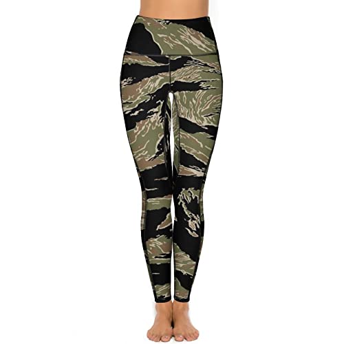 Qjjinxior Damen Gym Leggings Tiger Stripe Camo Yoga Hose Hohe Taille Sport Workout Leggings mit Taschen, Tiger Stripe Camo, M Qjjinxior Damen Gym Leggings Tiger Stripe Camo Yoga Hose Hohe Taille Sport Workout Leggings mit Taschen, Tiger Stripe Camo, M von Qjjinxior