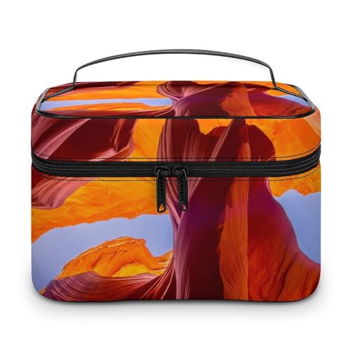 Qjjinxior Kosmetiktasche, Antelope Canyon Make-up-Tasche, Leder, Reise-Kulturbeutel für Damen, Antelope Canyon, 25x18x15cm Qjjinxior Kosmetiktasche, Antelope Canyon Make-up-Tasche, Leder, Reise-Kulturbeutel für Damen, Antelope Canyon, 25x18x15cm von Qjjinxior