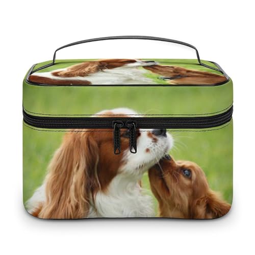 Qjjinxior Kosmetiktasche, Antelope Canyon Make-up-Tasche, Leder, Reise-Kulturbeutel für Damen, Cavalier King Charles Spaniel, 25x18x15cm Qjjinxior Kosmetiktasche, Antelope Canyon Make-up-Tasche, Leder, Reise-Kulturbeutel für Damen, Cavalier King Charles Spaniel, 25x18x15cm von Qjjinxior