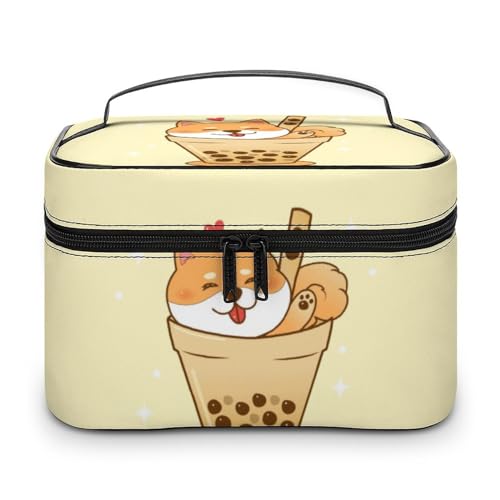 Qjjinxior Kosmetiktasche, Antelope Canyon Make-up-Tasche, Leder, Reise-Kulturbeutel für Damen, Süßes Shiba Inu, 25x18x15cm Qjjinxior Kosmetiktasche, Antelope Canyon Make-up-Tasche, Leder, Reise-Kulturbeutel für Damen, Süßes Shiba Inu, 25x18x15cm von Qjjinxior