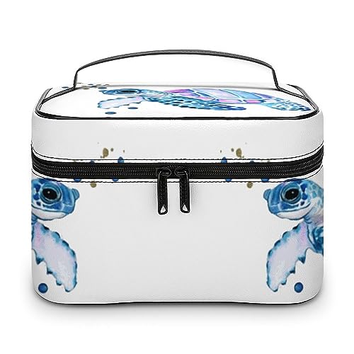 Qjjinxior Kosmetiktasche, Cartoon-Bananen-Make-up-Tasche, Leder, Reise-Kulturbeutel für Damen, Aquarell Meeresschildkröte, 25x18x15cm Qjjinxior Kosmetiktasche, Cartoon-Bananen-Make-up-Tasche, Leder, Reise-Kulturbeutel für Damen, Aquarell Meeresschildkröte, 25x18x15cm von Qjjinxior