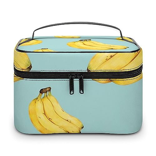 Qjjinxior Kosmetiktasche, Cartoon-Bananen-Make-up-Tasche, Leder, Reise-Kulturbeutel für Damen, Cartoon-Banananen, 25x18x15cm Qjjinxior Kosmetiktasche, Cartoon-Bananen-Make-up-Tasche, Leder, Reise-Kulturbeutel für Damen, Cartoon-Banananen, 25x18x15cm von Qjjinxior
