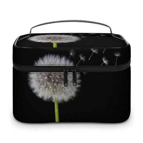 Qjjinxior Kosmetiktasche, Marienkäfer, grüne Landschaft, Make-up-Tasche, Leder, Reise-Kulturbeutel für Damen, Löwenzahn-Samen, 25x18x15cm Qjjinxior Kosmetiktasche, Marienkäfer, grüne Landschaft, Make-up-Tasche, Leder, Reise-Kulturbeutel für Damen, Löwenzahn-Samen, 25x18x15cm von Qjjinxior