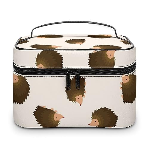 Qjjinxior Kosmetiktasche, Zebra-Muster, Make-up-Tasche, Leder, Reise-Kulturbeutel für Damen, Niedlicher Igel, 25x18x15cm Qjjinxior Kosmetiktasche, Zebra-Muster, Make-up-Tasche, Leder, Reise-Kulturbeutel für Damen, Niedlicher Igel, 25x18x15cm von Qjjinxior