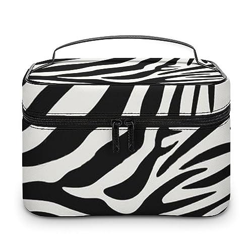 Qjjinxior Kosmetiktasche, Zebra-Muster, Make-up-Tasche, Leder, Reise-Kulturbeutel für Damen, Zebramuster, 25x18x15cm Qjjinxior Kosmetiktasche, Zebra-Muster, Make-up-Tasche, Leder, Reise-Kulturbeutel für Damen, Zebramuster, 25x18x15cm von Qjjinxior