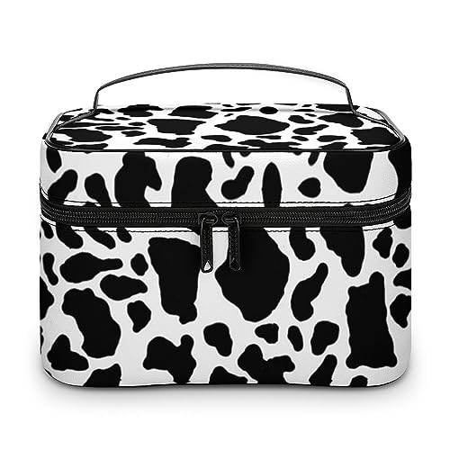 Qjjinxior Kosmetiktasche, brauner Wolfskopf, Make-up-Tasche, Leder, Reise-Kulturbeutel für Damen, Kuh-Aufdruck-1, 25x18x15cm Qjjinxior Kosmetiktasche, brauner Wolfskopf, Make-up-Tasche, Leder, Reise-Kulturbeutel für Damen, Kuh-Aufdruck-1, 25x18x15cm von Qjjinxior