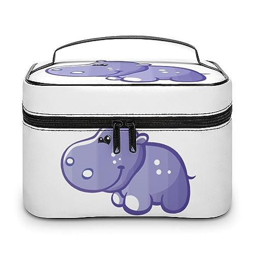 Qjjinxior Kosmetiktasche, brauner Wolfskopf, Make-up-Tasche, Leder, Reise-Kulturbeutel für Damen, Niedliches Nilpferd, 25x18x15cm Qjjinxior Kosmetiktasche, brauner Wolfskopf, Make-up-Tasche, Leder, Reise-Kulturbeutel für Damen, Niedliches Nilpferd, 25x18x15cm von Qjjinxior