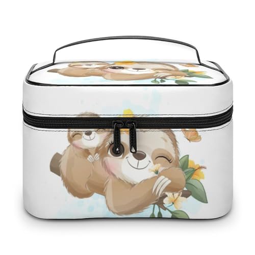 Qjjinxior Kosmetiktasche, entzückendes kleines Faultier-Make-up-Tasche, Leder, Reise-Kulturbeutel für Damen, Niedliches kleines Faultier, 25x18x15cm Qjjinxior Kosmetiktasche, entzückendes kleines Faultier-Make-up-Tasche, Leder, Reise-Kulturbeutel für Damen, Niedliches kleines Faultier, 25x18x15cm von Qjjinxior