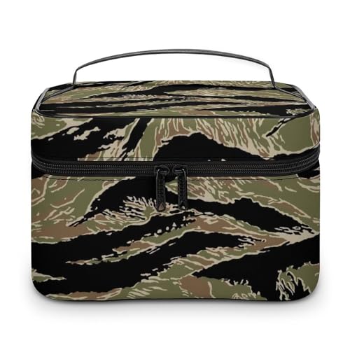Qjjinxior Kosmetiktasche, entzückendes kleines Faultier-Make-up-Tasche, Leder, Reise-Kulturbeutel für Damen, Tiger Stripe Camo, 25x18x15cm Qjjinxior Kosmetiktasche, entzückendes kleines Faultier-Make-up-Tasche, Leder, Reise-Kulturbeutel für Damen, Tiger Stripe Camo, 25x18x15cm von Qjjinxior