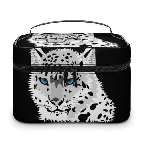 Qjjinxior Kosmetiktasche, grünes Camouflage-Make-up-Tasche, Leder, Reise-Kulturbeutel für Damen, schneeleopard, 25x18x15cm Qjjinxior Kosmetiktasche, grünes Camouflage-Make-up-Tasche, Leder, Reise-Kulturbeutel für Damen, schneeleopard, 25x18x15cm von Qjjinxior