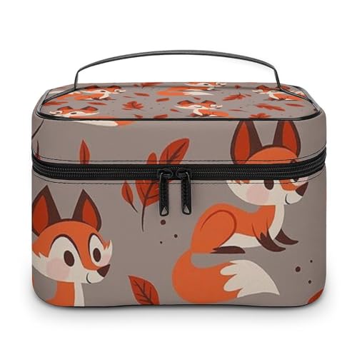 Qjjinxior Kosmetiktasche, niedliche Fledermaus-Make-up-Tasche, Leder, Reise-Kulturbeutel für Damen, Cartoon Fox, 25x18x15cm Qjjinxior Kosmetiktasche, niedliche Fledermaus-Make-up-Tasche, Leder, Reise-Kulturbeutel für Damen, Cartoon Fox, 25x18x15cm von Qjjinxior