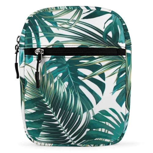 Qjjinxior Umhängetasche, Cartoon-Fuchs-Crossbody-Tasche, Mehrzwecktasche, kleine Umhängetasche für Arbeit, Business, Reisen, Palmblatt und Monstera, Einheitsgröße Qjjinxior Umhängetasche, Cartoon-Fuchs-Crossbody-Tasche, Mehrzwecktasche, kleine Umhängetasche für Arbeit, Business, Reisen, Palmblatt und Monstera, Einheitsgröße von Qjjinxior