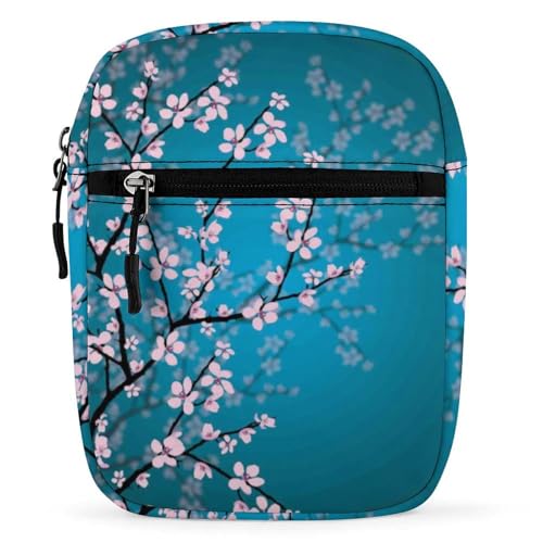 Qjjinxior Umhängetasche, Einhorn-Regenbogen-Umhängetasche, Mehrzwecktasche, kleine Umhängetasche für Arbeit, Business, Reisen, Spring Japanese Cherry Blossoms, Einheitsgröße von Qjjinxior