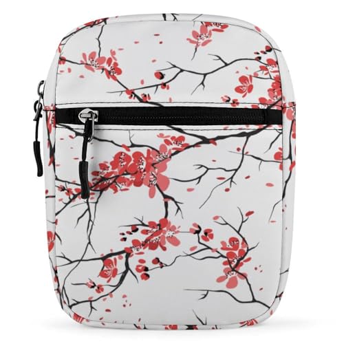 Qjjinxior Umhängetasche, Kirschblüten-Umhängetasche, Mehrzwecktasche, kleine Umhängetasche für Arbeit, Business, Reisen, Cherry Blossom, Einheitsgröße von Qjjinxior