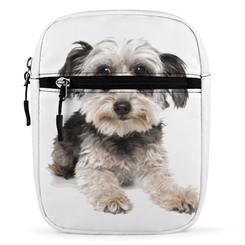 Qjjinxior Umhängetasche, Musik-Klaviertasten, Crossbody-Tasche, Mehrzwecktasche, kleine Umhängetasche für Arbeit, Business, Reisen, Süßer Yorkshire Terrier., Einheitsgröße von Qjjinxior
