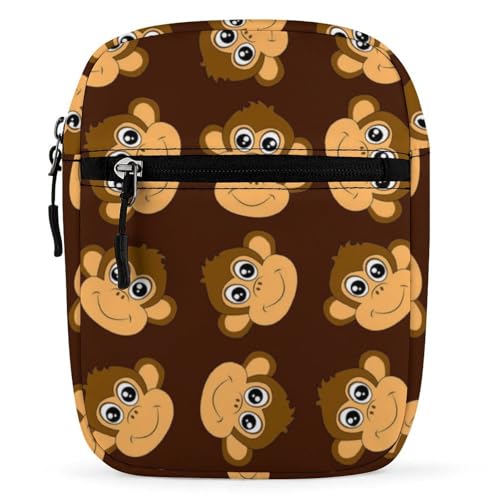 Qjjinxior Umhängetasche, Musik-Klaviertasten, Umhängetasche, Mehrzwecktasche, kleine Umhängetasche für Arbeit, Business, Reisen, Affen, Einheitsgröße von Qjjinxior