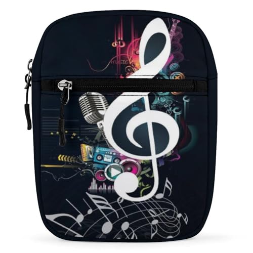 Qjjinxior Umhängetasche, Nymphensittiche, Papageien, Umhängetasche, Mehrzwecktasche, kleine Umhängetasche für Arbeit, Business, Reisen, Musiknoten, Einheitsgröße von Qjjinxior
