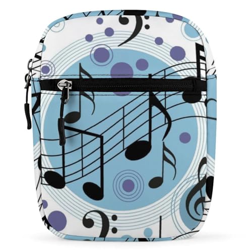 Qjjinxior Umhängetasche, Old English Sheepdog Dog Crossbody Bag, Multi Purpose Small Satchel for Work Business Travel, Polka Dot Notennoten, Einheitsgröße von Qjjinxior