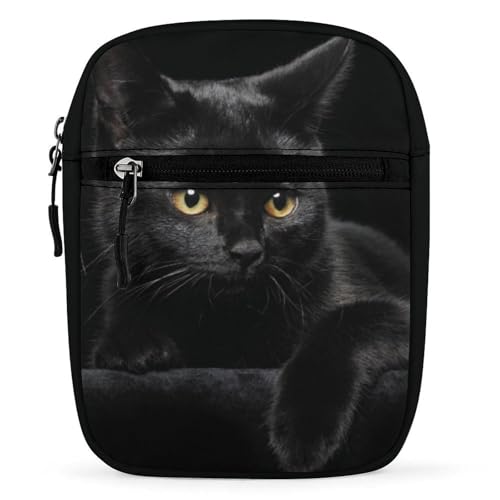 Qjjinxior Umhängetasche, Regenbogen-Dinosaurier-Crossbody-Tasche, Mehrzwecktasche, kleine Umhängetasche für Arbeit, Business, Reisen, Katzen-Muster, schwarze Katze, Einheitsgröße Qjjinxior Umhängetasche, Regenbogen-Dinosaurier-Crossbody-Tasche, Mehrzwecktasche, kleine Umhängetasche für Arbeit, Business, Reisen, Katzen-Muster, schwarze Katze, Einheitsgröße von Qjjinxior