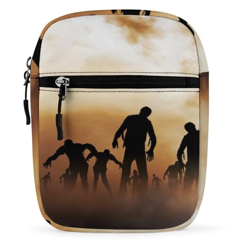 Qjjinxior Umhängetasche, Zombies Dead Men Walking Body at Night Crossbody-Tasche, Mehrzwecktasche, kleine Umhängetasche für Arbeit, Business, Reisen, Zombies Dead Men Walking Body at Night von Qjjinxior
