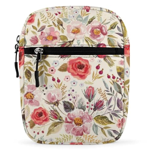 Qjjinxior Umhängetasche, bunte Huhn-Umhängetasche, Mehrzwecktasche, kleine Umhängetasche für Arbeit, Business, Reisen, Aquarell-Mohnblumen, Einheitsgröße von Qjjinxior