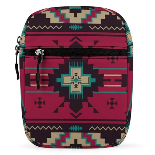 Qjjinxior Umhängetasche, bunte Libellen-Umhängetasche, Mehrzwecktasche, kleine Umhängetasche für Arbeit, Business, Reisen, Indianer, Einheitsgröße von Qjjinxior