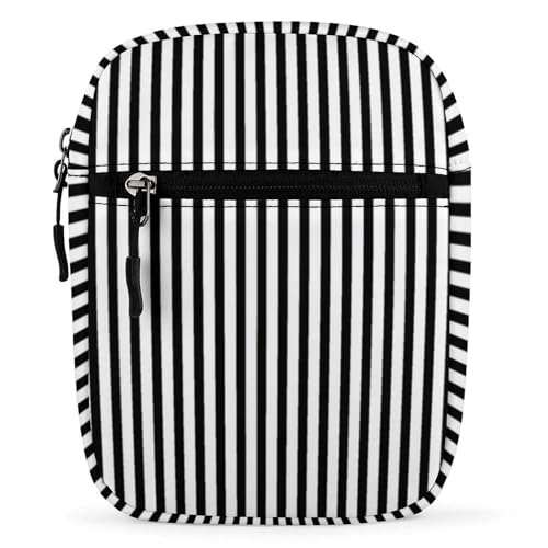 Qjjinxior Umhängetasche, französische Bulldogge, Umhängetasche, Mehrzwecktasche, kleine Umhängetasche für Arbeit, Business, Reisen, schwarze streifen, Einheitsgröße von Qjjinxior